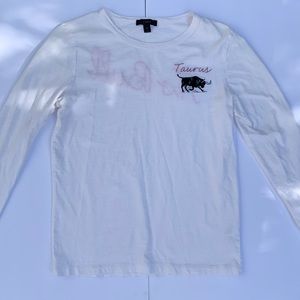 J. Crew | Embroidered Taurus “No Bull” Long Sleeve Tee - Size Small